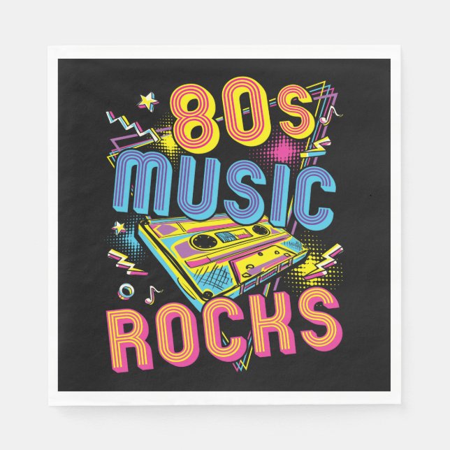 80s Music Rocks 1980s Rock  Napkin (Front)