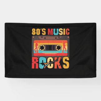 80s Music Rocks - Vintage Retro Distressed Banner