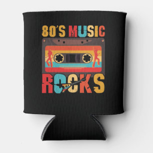 80s Music Rocks - Vintage Retro Distressed Eightie Can Cooler