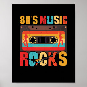 80s Music Rocks - Vintage Retro Distressed Eightie Poster