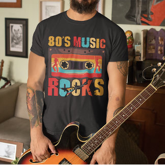 80s Music Rocks - Vintage Retro Distressed T-Shirt