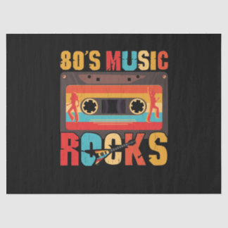 80s Music Rocks - Vintage Retro Distressed Tissue Paper