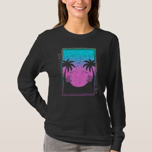 80s Music Vaporwave Aesthetic Palm Trees Sunrise V T-Shirt