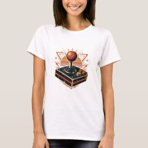 80s Neon Arcade Joystick Art T-Shirt