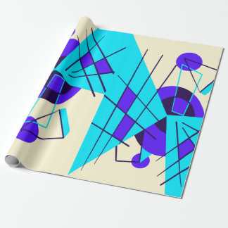80s Neon Blue Retro Wrapping Paper