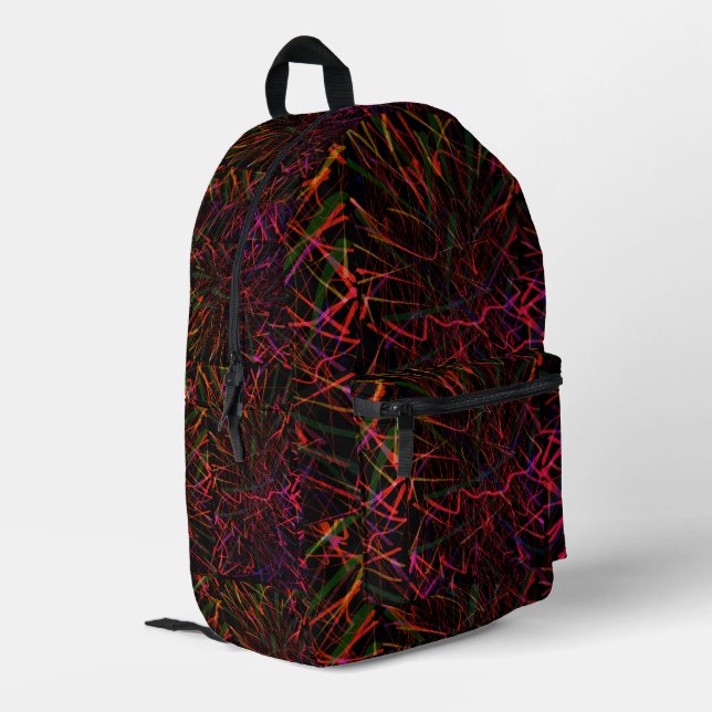 80's Neon Printed Backpack (Back Corner Left)
