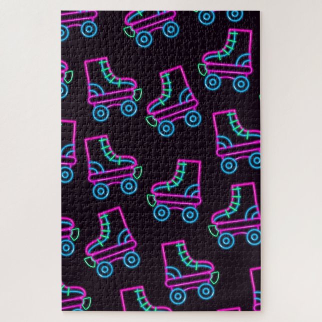 80s Neon Roller-skates Jigsaw Puzzle (Vertical)