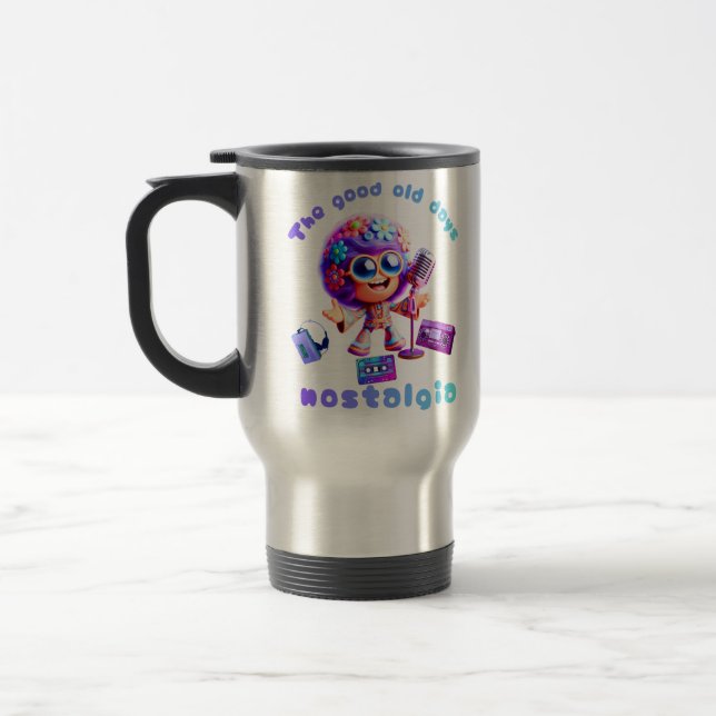 80s Nostalgia Groove Travel Mug (Left)