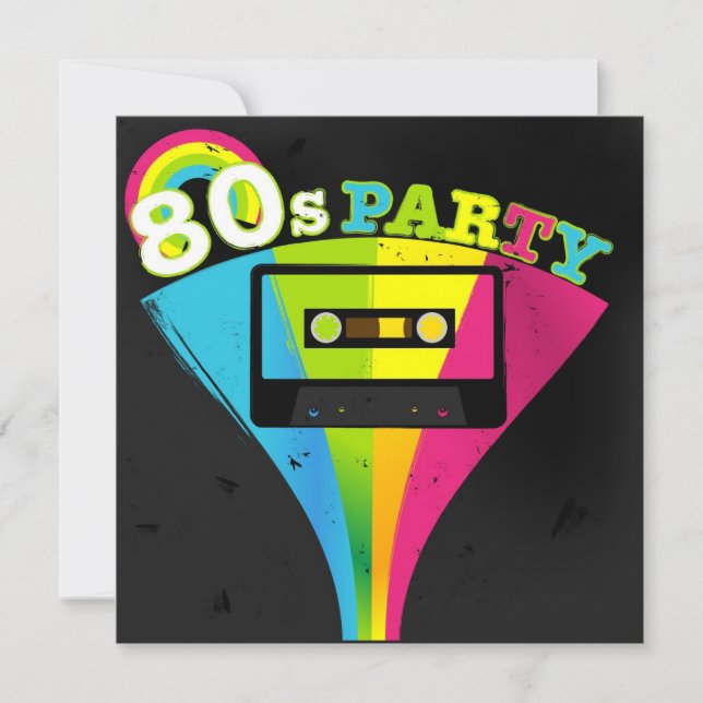 80s Party Background Invitation (Front)
