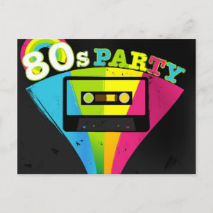 80s Party Background Postcard