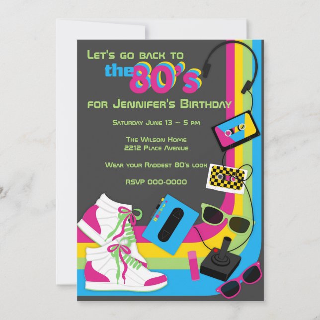 80s Party Invitation (Front)