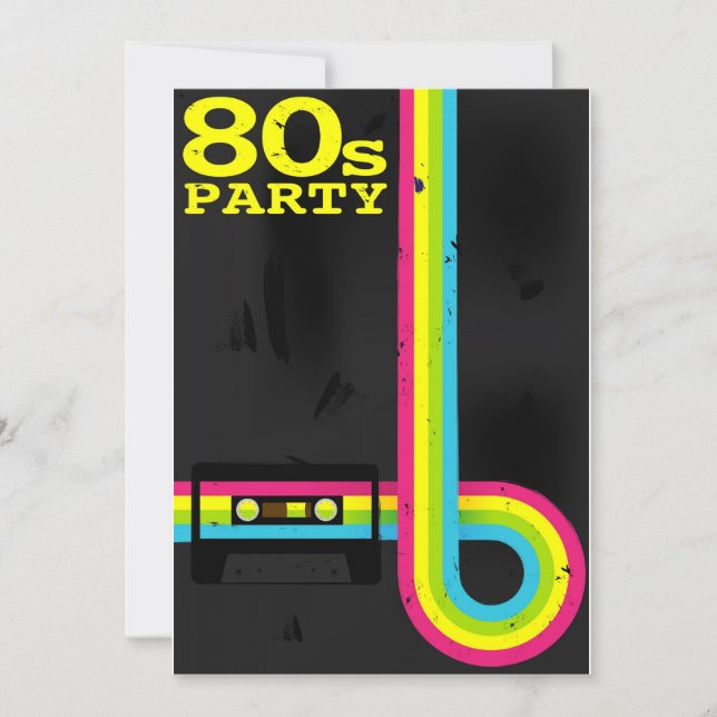 80s party invitation (Front)