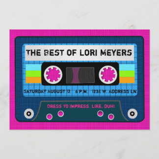 80's Party The Best of Mix Tape Invitation