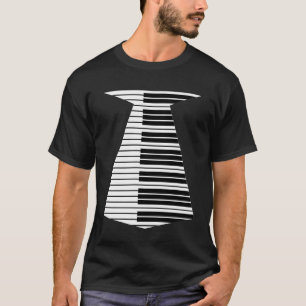 80s Piano Tie For Retro Music Teacher Keyboard Pla T-Shirt