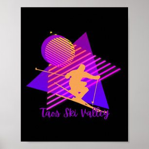 80s Pink And Purple Taos Ski Valley New Mexico Ski Poster