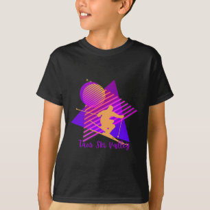 80s Pink And Purple Taos Ski Valley New Mexico Ski T-Shirt