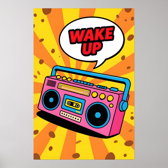 80s Pink Cassette  Pop Art Poster (Front)