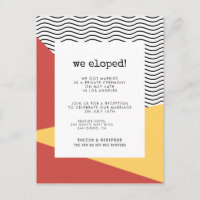 80s Pop art Memphis style We eloped