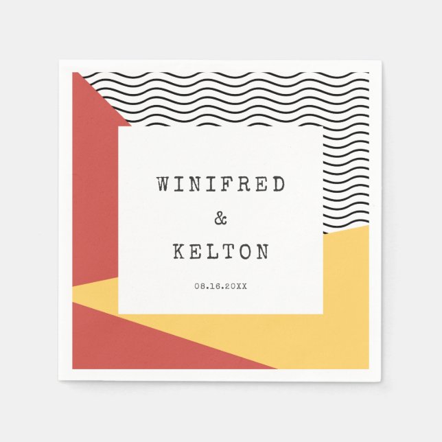 80s Pop art Memphis style wedding Napkin (Front)