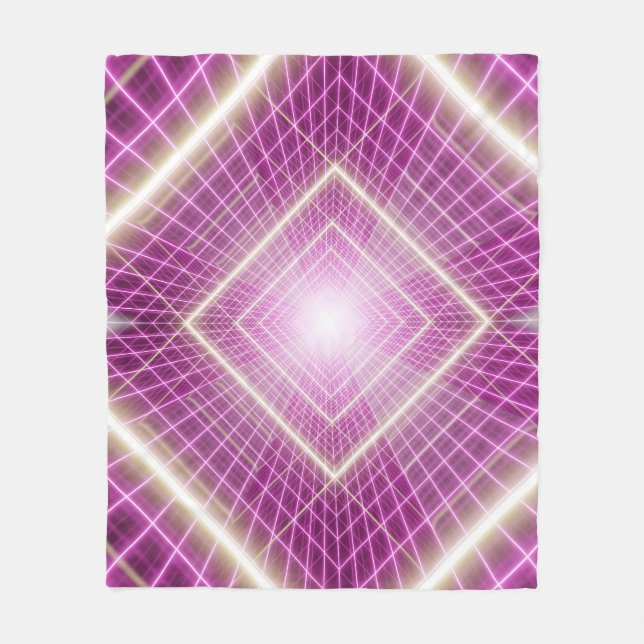 80s Retro: 3D Sci-Fi Background. Fleece Blanket (Front)