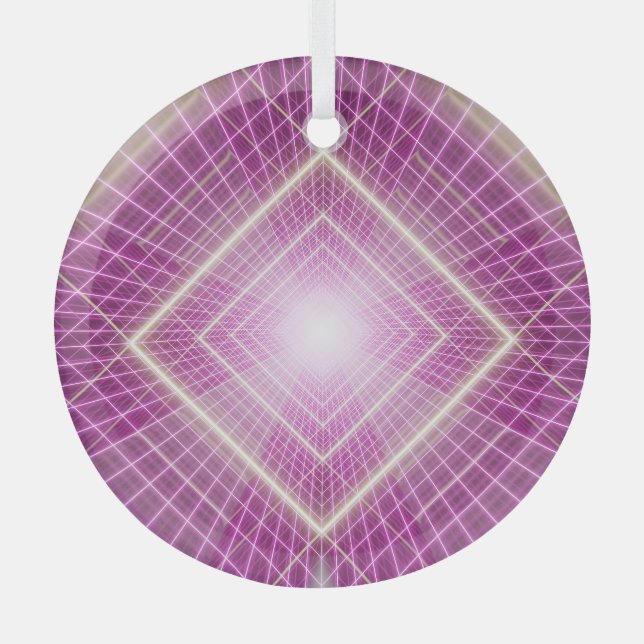 80s Retro: 3D Sci-Fi Background. Glass Tree Decoration (Front)