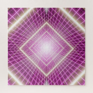 80s Retro: 3D Sci-Fi Background. Jigsaw Puzzle