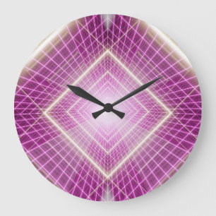 80s Retro: 3D Sci-Fi Background. Large Clock