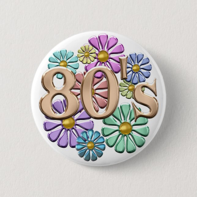 80s Retro 6 Cm Round Badge (Front)