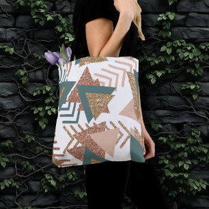 80s Retro Abstract 70s Green and Gold Palette Tote Bag