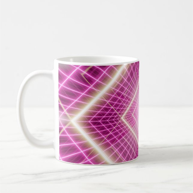 80s retro and sci fi pop art scene. coffee mug (Left)