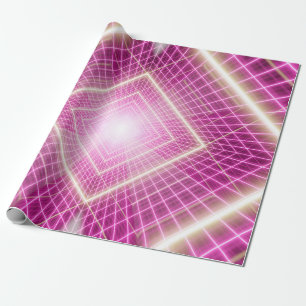 80s retro and sci fi pop art scene. wrapping paper
