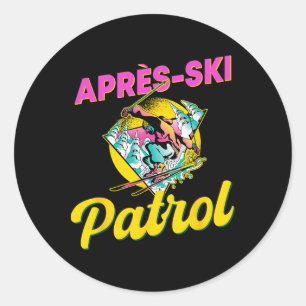 80s Retro Apres-ski Patrol Wear 90s Skiing Classic Round Sticker