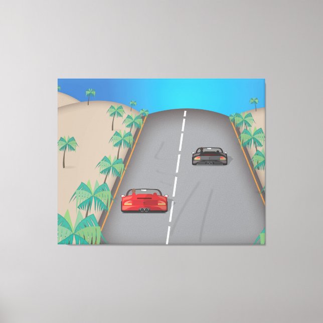 80s Retro Arcade Race Canvas Print (Front)