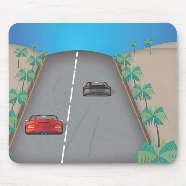 80s Retro Arcade Race Mouse Pad (Front)