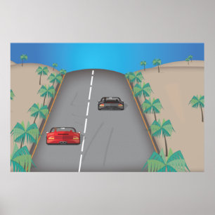 80s Retro Arcade Race Poster