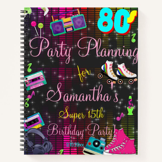 80's Retro, Back to the 80's, Any Age,  Notebook (Front)