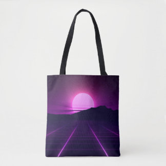 80s Retro Background Illustartion with 3D elements Tote Bag