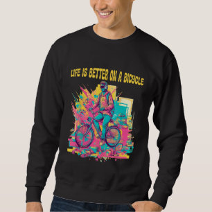 80s Retro Bike Vintage Inspired Cycling Art Sweatshirt