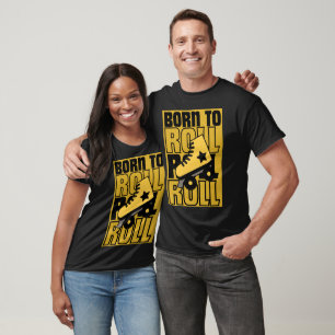 80s retro Born to roll Sakters Black and yellow T-Shirt