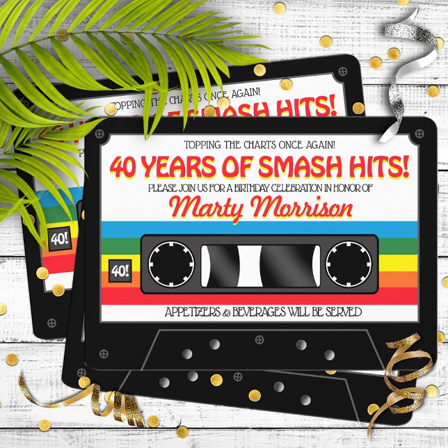 80's Retro Cassette Birthday Party Invitation (Creator Uploaded)