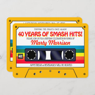 80's Retro Cassette Birthday Party Invitation