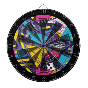 80s Retro Colorful Texture  Dartboard