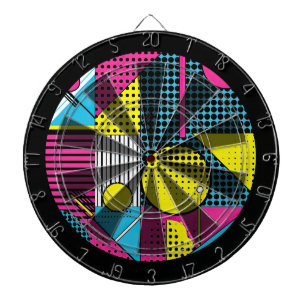 80s Retro Colorful Texture  Dartboard