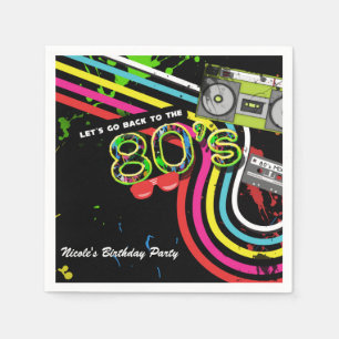 80's Retro Fun Birthday Party Splatter Plates Napkin