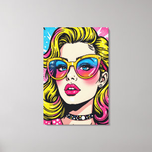 80s Retro Glam Pop Art Canvas Print