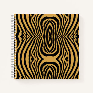 80s RETRO GOLD & BLACK ANIMAL PRINT STRIPE PATTERN Notebook