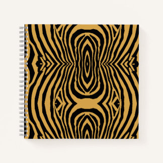 80s RETRO GOLD & BLACK ANIMAL PRINT STRIPE PATTERN Notebook
