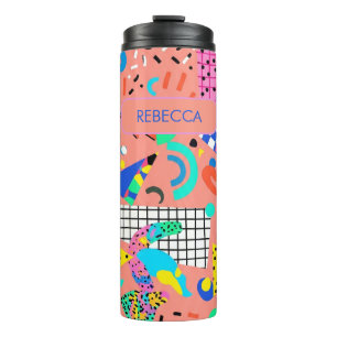 80's Retro Memphis Revival Design Personalised Thermal Tumbler