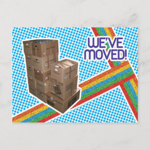 80s Retro Moving Announcement Postcard