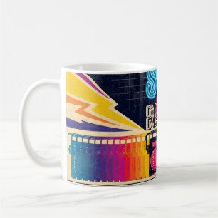 80s, retro music party. Old style poster. Disco fl Coffee Mug